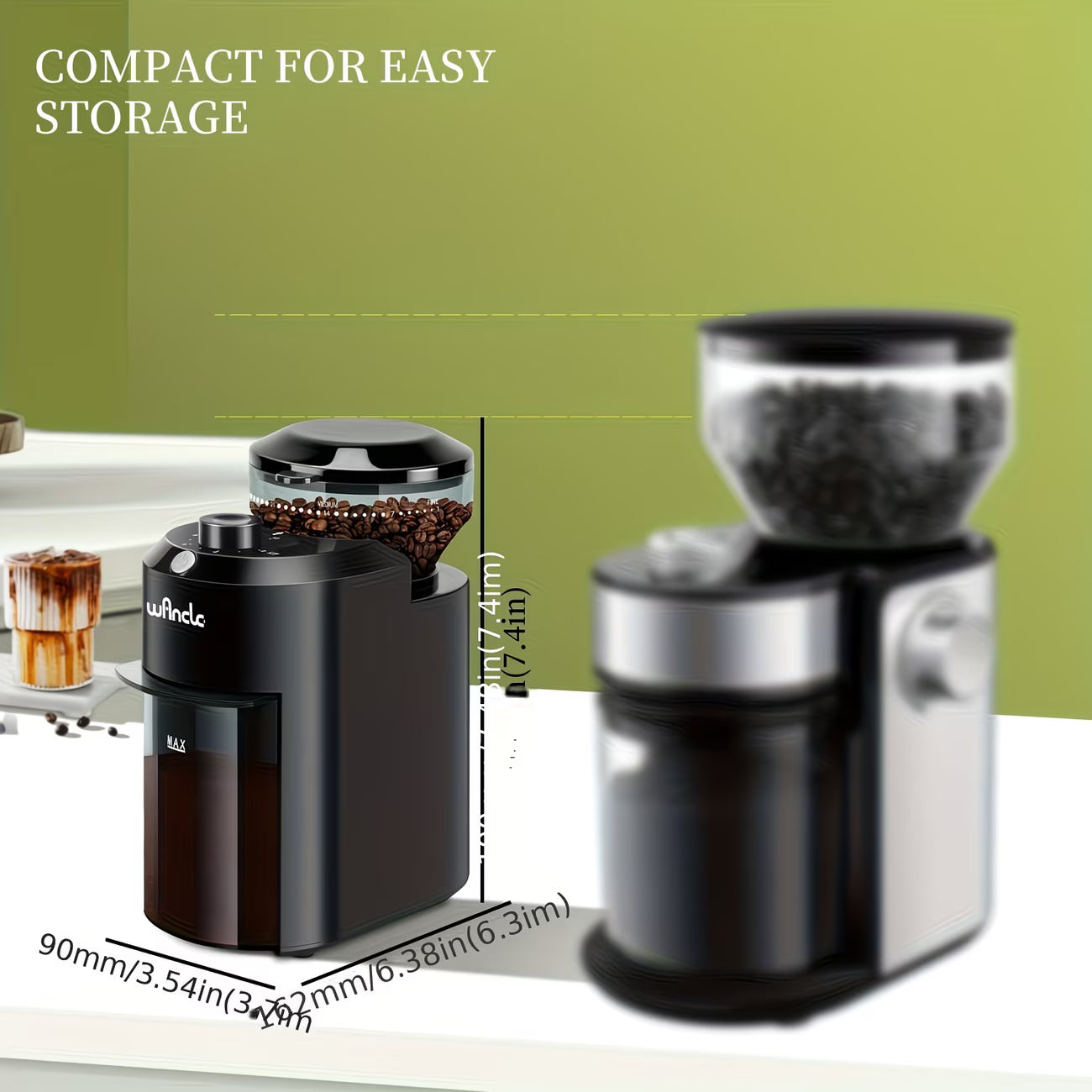 ☕ Professional Electric Coffee Grinder with 28 Grind Levels - ☕ مطحنة قهوة كهربائية احترافية مع 28 مستوى طحن