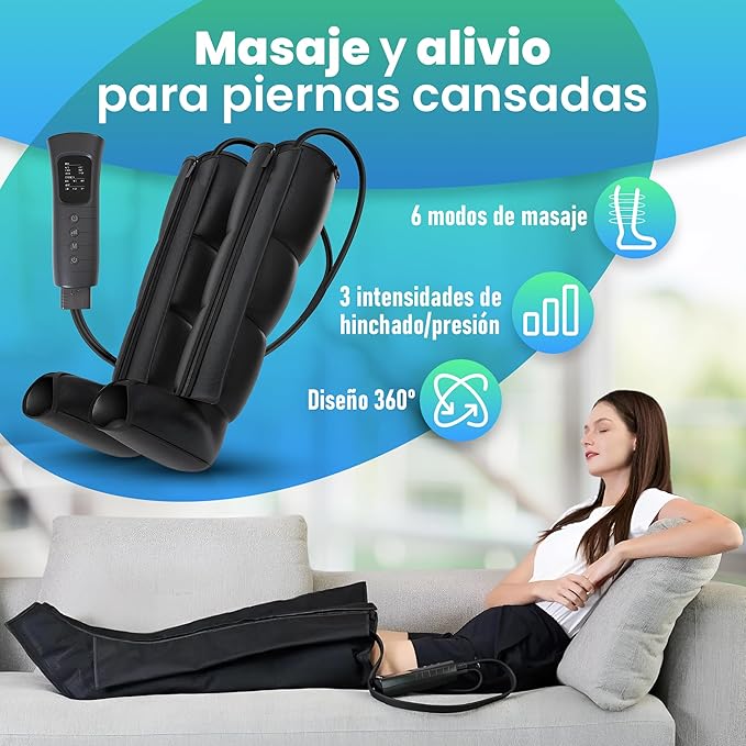 💆‍♂️🦵 Professional Full Leg Massager System with Dynamic Compression Technology – UK Plug ✨💖