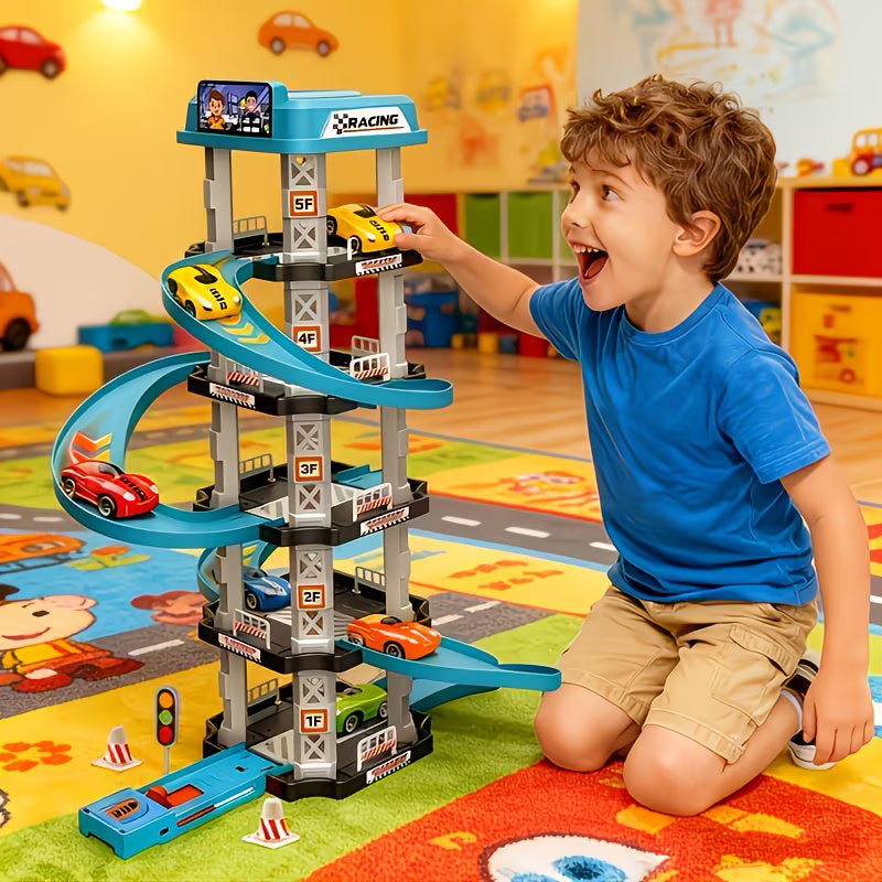 🚗 Multi-Level Racing Track Playset for Boys & Girls - 🚗 مجموعة ألعاب مضمار سباق متعدد المستويات للأولاد والبنات