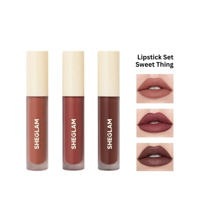 Sheglam Mini Liquid Lipstick Set – Sweet Thing 💋🌸 - مجموعة أحمر الشفاه السائل المصغر من شيغلام - سويت ثينغ 💋🌸