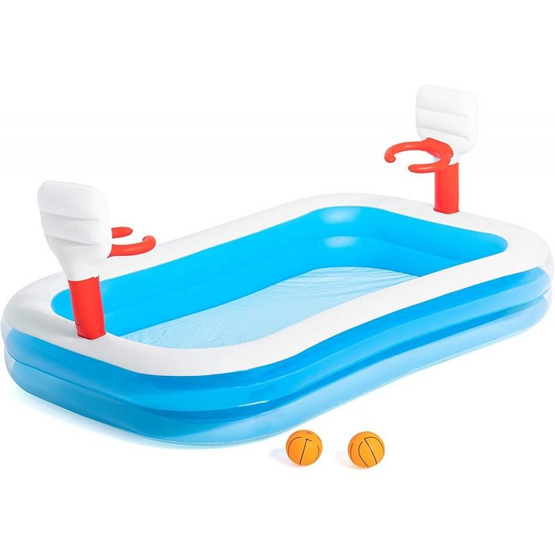 🏀💦 Bestway Basketball Play Pool – Inflatable Kids Swimming Pool with Basketball Hoop 🌞🎉 - 🏀💦 مسبح بيست واي لكرة السلة - مسبح أطفال قابل للنفخ مع حلقة كرة سلة 🌞🎉