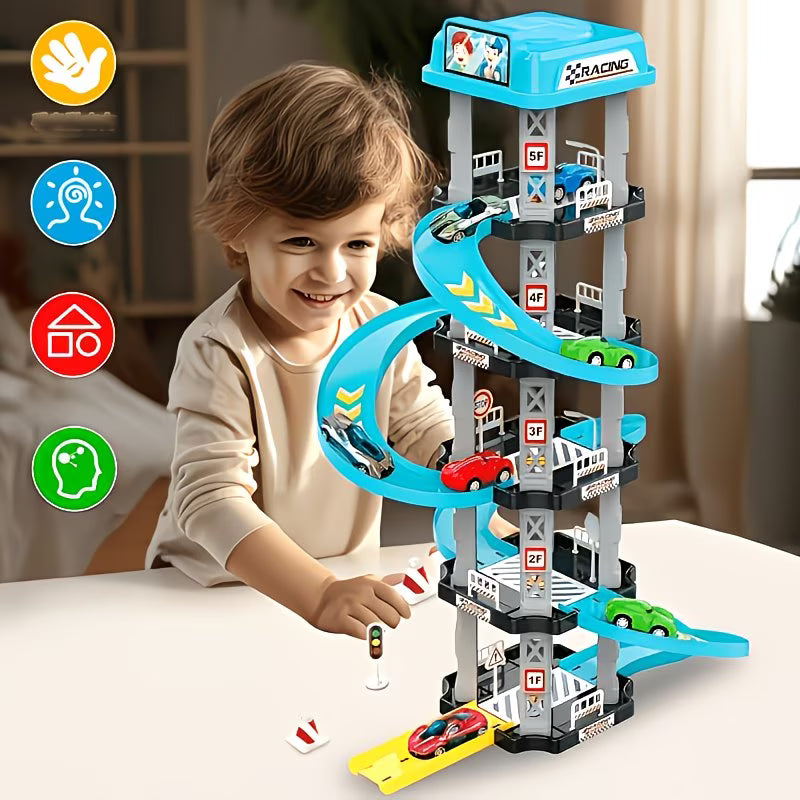 🚗 Multi-Level Racing Track Playset for Boys & Girls - 🚗 مجموعة ألعاب مضمار سباق متعدد المستويات للأولاد والبنات