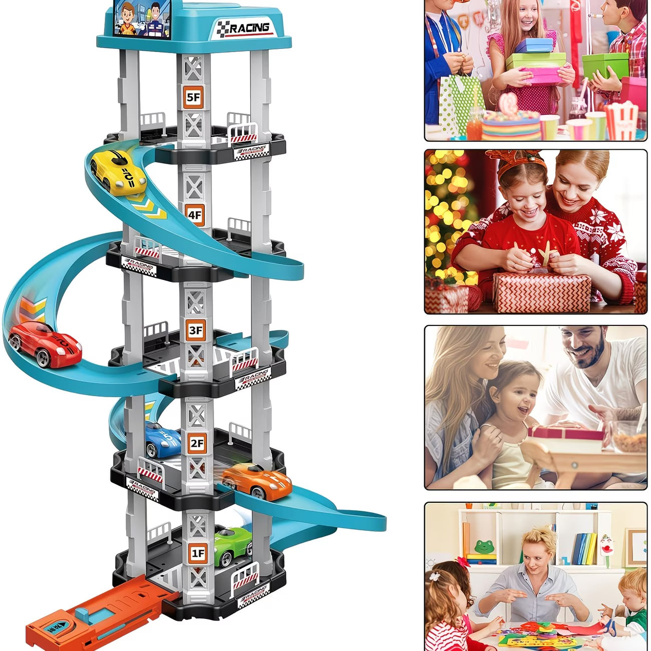 🚗 Multi-Level Racing Track Playset for Boys & Girls - 🚗 مجموعة ألعاب مضمار سباق متعدد المستويات للأولاد والبنات