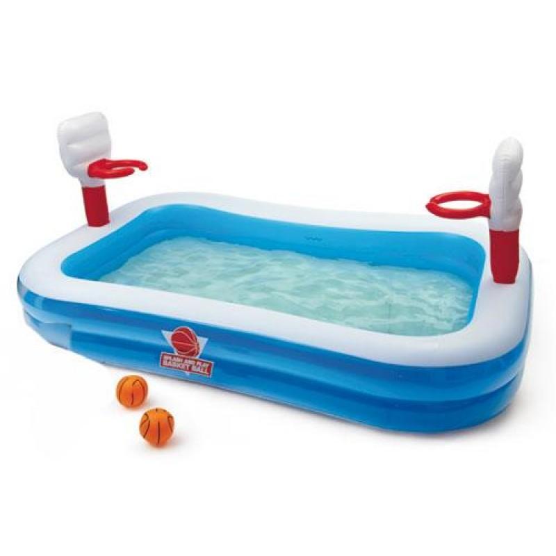 🏀💦 Bestway Basketball Play Pool – Inflatable Kids Swimming Pool with Basketball Hoop 🌞🎉 - 🏀💦 مسبح بيست واي لكرة السلة - مسبح أطفال قابل للنفخ مع حلقة كرة سلة 🌞🎉