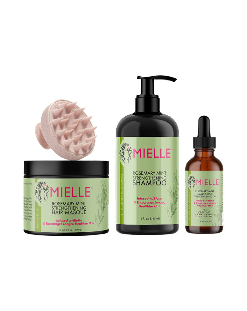 Mielle rosemary mint hair care set with scalp massager
