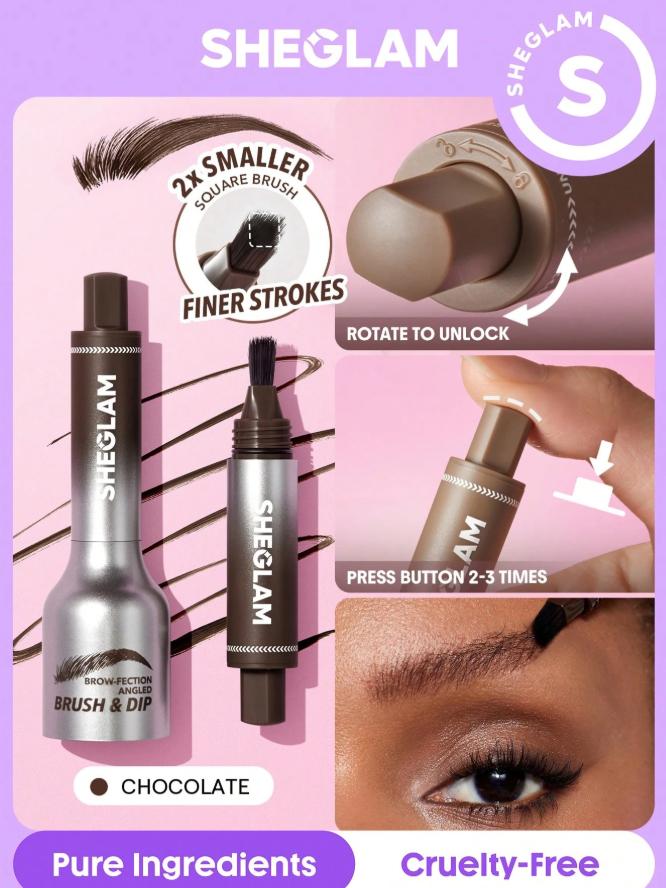 🤎 Sheglam Brow-Fection Brow Pomade & Brush - Chocolate - 🤎 جل الحواجب وفرشاة Sheglam Brow-Fection - لون الشوكولاتة