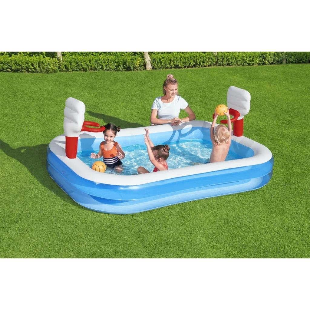 🏀💦 Bestway Basketball Play Pool – Inflatable Kids Swimming Pool with Basketball Hoop 🌞🎉 - 🏀💦 مسبح بيست واي لكرة السلة - مسبح أطفال قابل للنفخ مع حلقة كرة سلة 🌞🎉